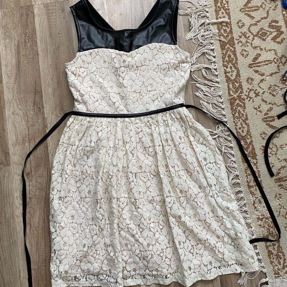Leather and Lace Minidress